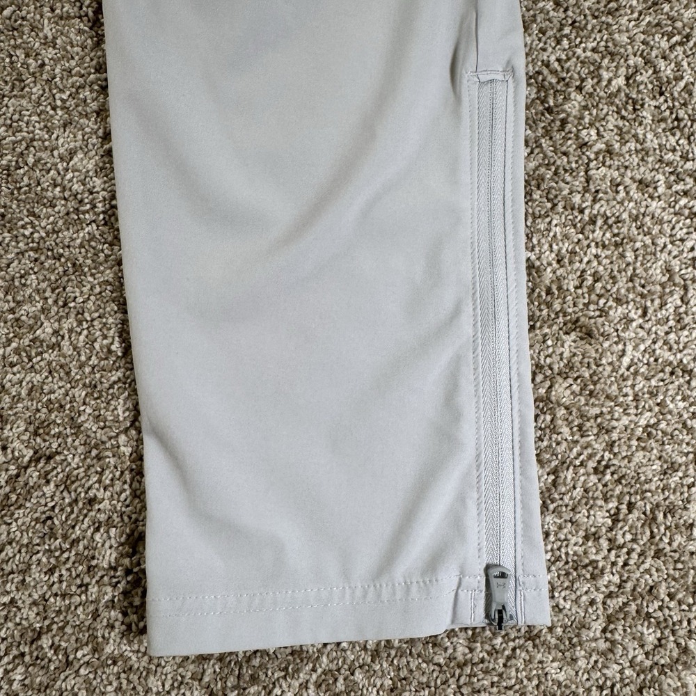 Under Armour Mens Size M‎ Squad Warm Up Zip Ankle Feather Grey Pant - Picture 2 of 16